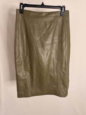 Banana Republic Heritage Collection Olive Green Leather Pencil Skirt